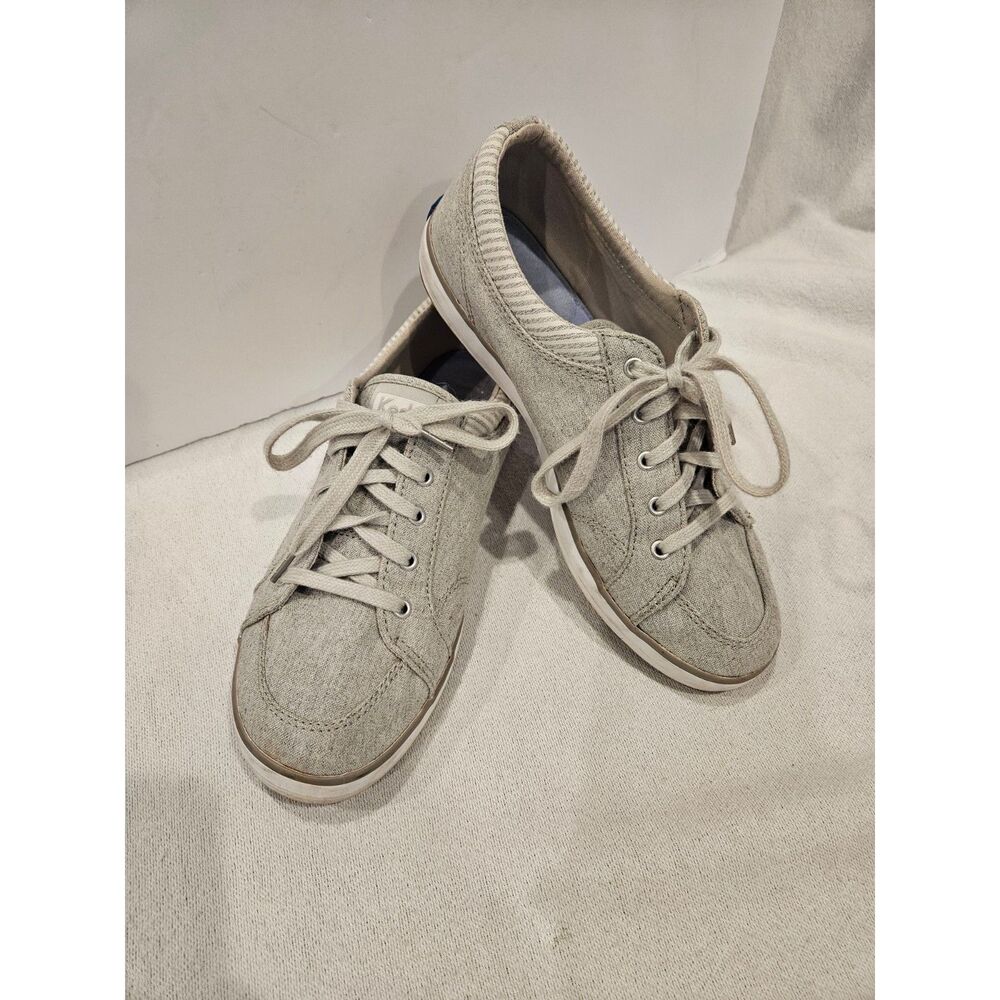 Keds Chambray Stripe Sneaker Light Gray Size 7 Memory foam Footbed Women's